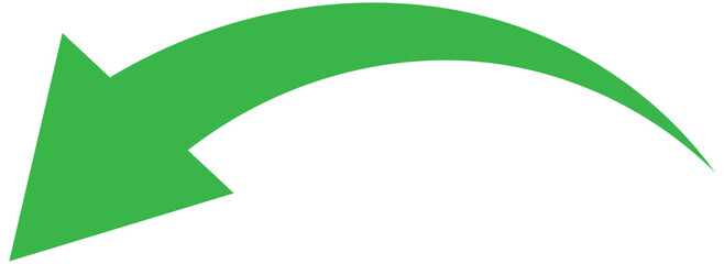 Obraz premium green long curved arrow icon. long curved arrow.