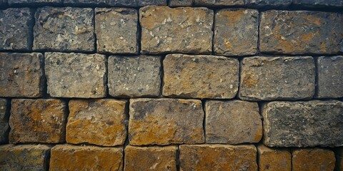 Obraz premium A brick wall with a brown and gray color
