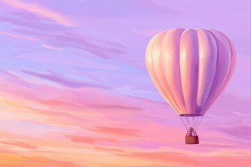 Fototapeta premium Hot air balloon flying in colorful sky
