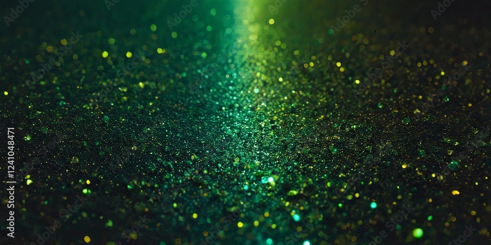 Poster a green background with a line of glitter