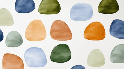 Elegant Irregular pastel brushstrokes in shades of lilac soft green and blush pink scattered on a light cream background artistic and airy 