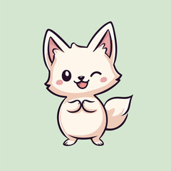 Baby fox stand on floor vector illustartion 