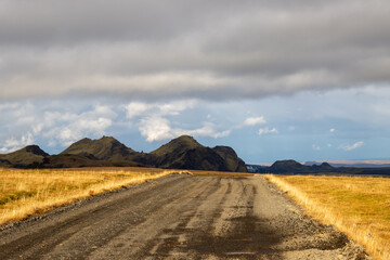 Mountains and landscape in Katla geopark, Iceland