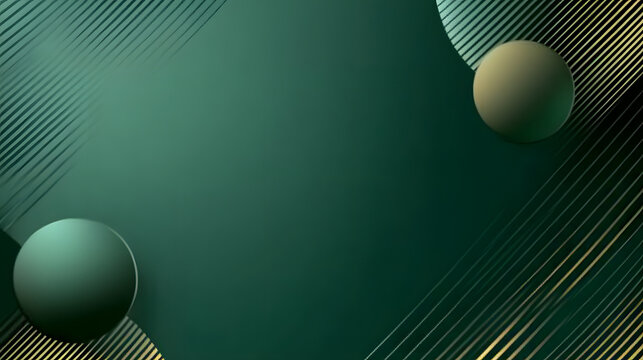 A refined emerald green design with soft gradients, geometric accents, and metallic highlights, ideal for luxurious branding and high-end marketing visuals.