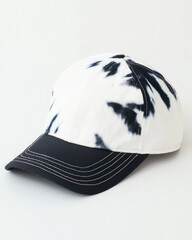 Fototapeta premium Monochrome tie dye cap with abstract pattern, perfect for casual style