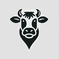 Cool and dashing cow head logo