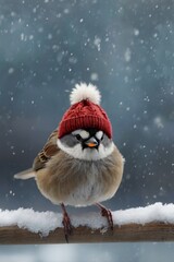 Fototapeta premium robin on snow