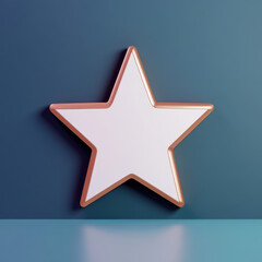 Fototapeta premium Star shape with glossy finish against teal background