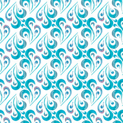 Seamless watercolor abstract pattern. Hand-drawn illustration for fabric, wrapping paper. decoupage, fabrics and etc

