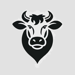 Cool and dashing cow head logo