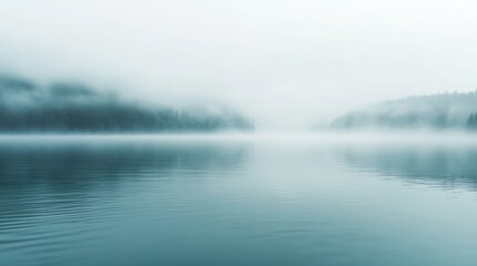 Fototapeta premium Misty Landscape Creating Otherworldly Atmosphere