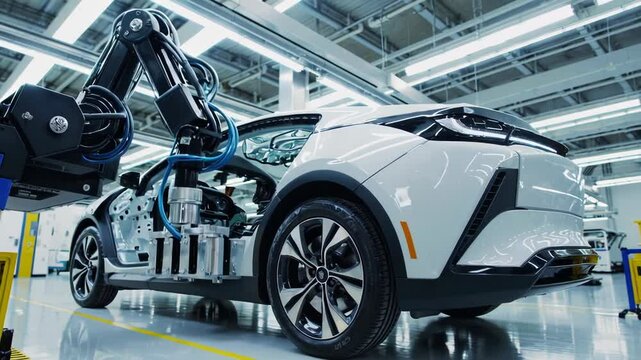 High-Tech Electric Car Manufacturing Process