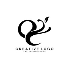 beauty leaf monogram logo organic and elegant concept OQ wedding initial letter