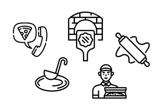 Pizza Delivery Icon Set