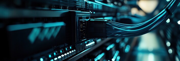High-Tech Network Infrastructure: Data Center Server Room