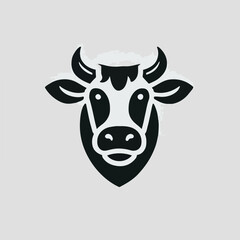 Cool and dashing cow head logo
