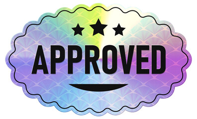 Approved symbol Holographic Sticker Isolated