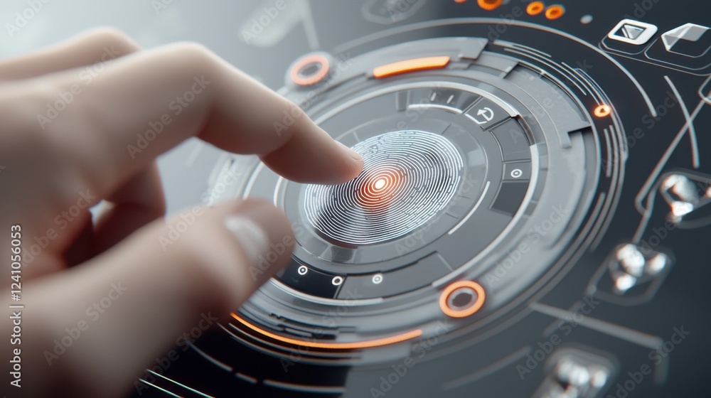 Poster virtual fingerprint recognition on digital touchscreen interface