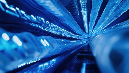 Abstract Blue Data Stream: A Glimpse into the Digital Realm