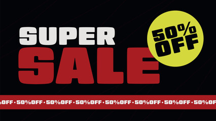 Banner Vector Super Sale 50% OFF