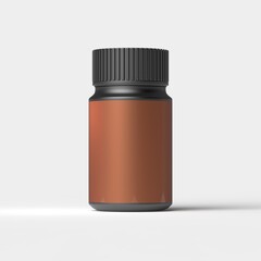  Plastic bottle medicine container on white background, 3d rendering
