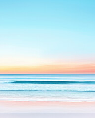 Obraz premium serene sunrise over tranquil ocean, showcasing soft pastel colors