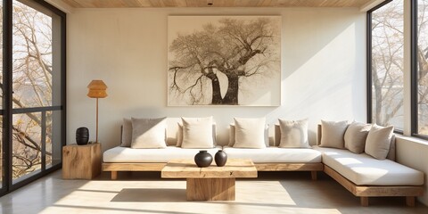 modern living room with fireplace