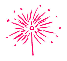 Sparkling Stick Party Birthday Related Icon Crayon Chalk Drawing Vector