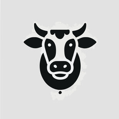 Cool and dashing cow head logo