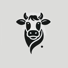 Cool and dashing cow head logo