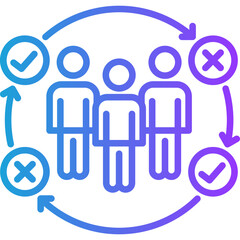 Recruitment Process line gradient icon
