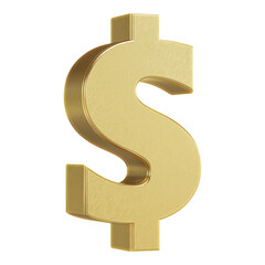 Dollar Symbol Gold 3D Render