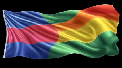 Fototapeta premium Bolivian flag waving, dark background, patriotic design