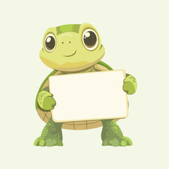 Majestic Turtle Near paper Arrowboard vector illustration