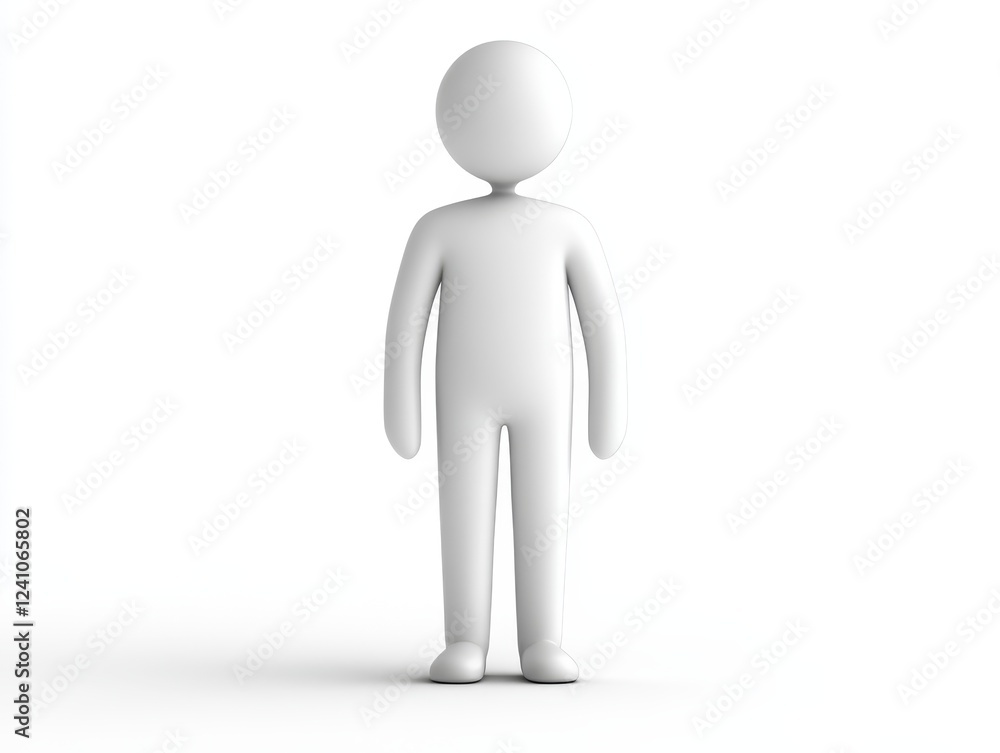 Aufkleber realistic 3d render of male figure on white background ideal for design and visualization projects