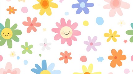 Joyful smiling flowers colorful bouquet of happiness blooming with cheerful expressions