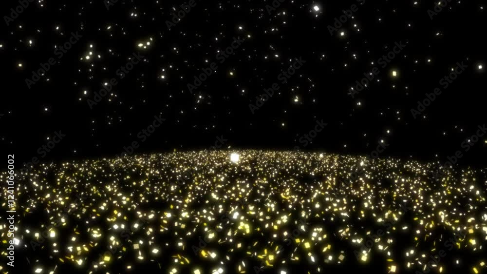 Poster particle floor endless loop with gold colour glittering. format quicktime alpha rgb animation video 