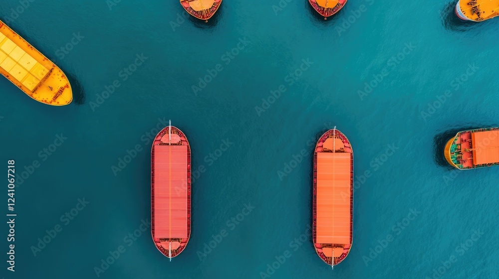 Poster aerial view of interconnected fleets across regions highlighting global fleet coordination systems f