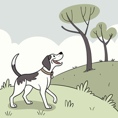 Cute dogs vector cartoon or puppy characters pose pet animals