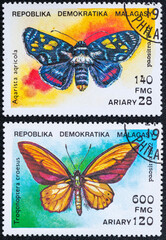 Malagasy Republic, CIRCA 1992 :Postage stamps. A stamp printed in Malagasy Republic  shows of...