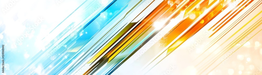 Poster mesmerizing abstract background symphony of vibrant colors dynamic lines and sparkling stars