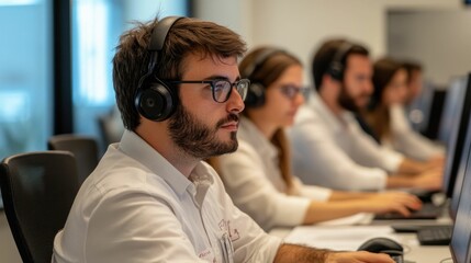 Team of Logistics Professionals Utilizing Digital Technologies and Collaborative Tools to Optimize Transport Efficiency and Supply Chain Management in a Corporate Office Setting