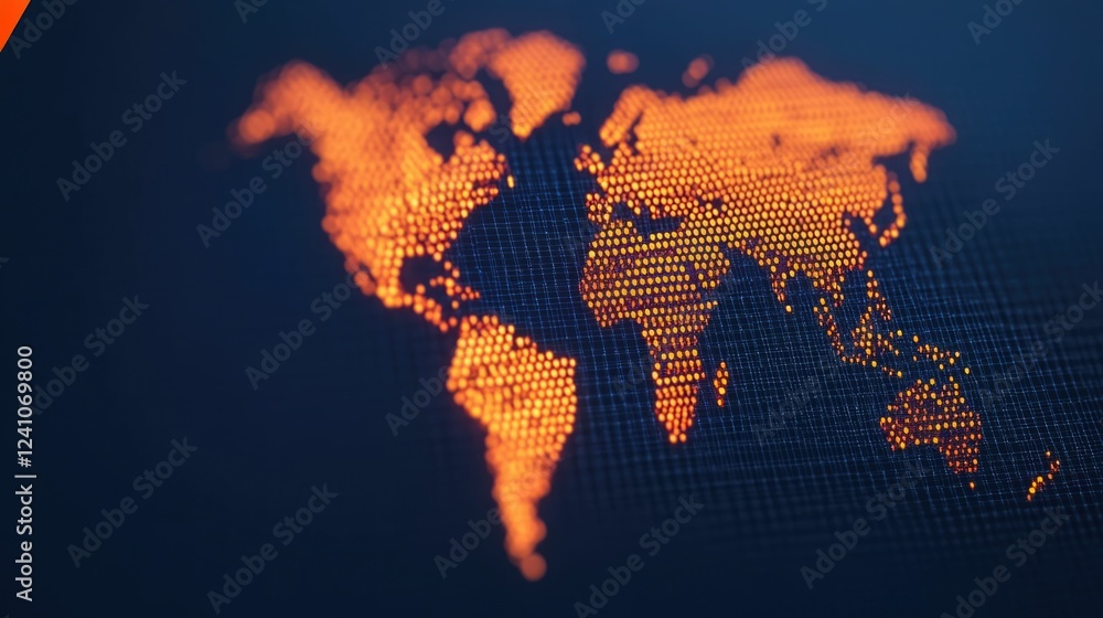 Aufkleber futuristic interactive digital map visualization showcasing a complex interconnected global supply c