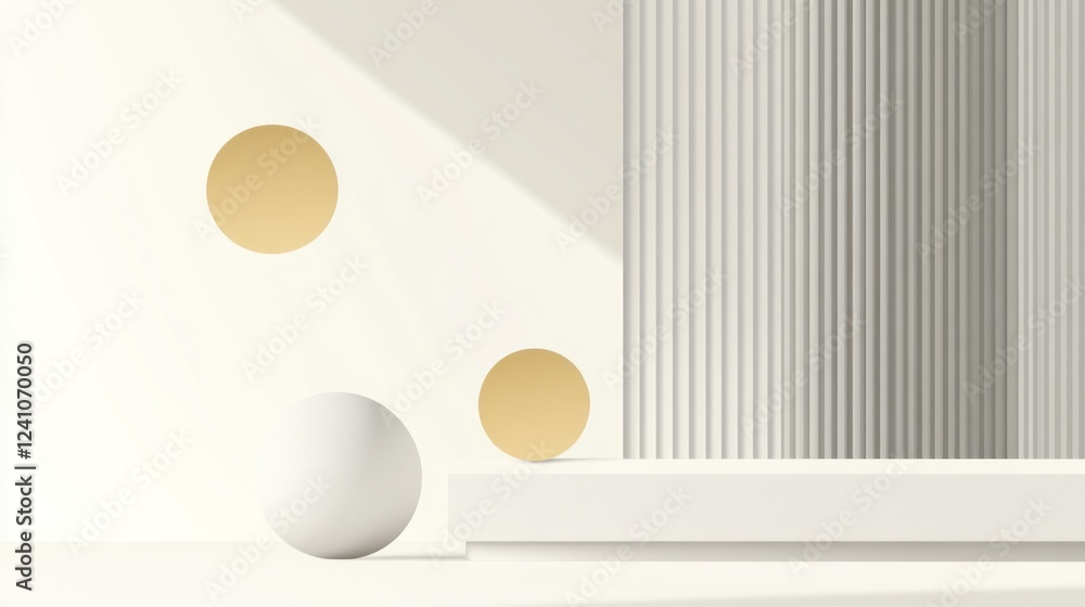 Poster elegant minimal composition featuring soft gradients and geometric shapes with light and shadow