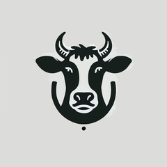 Cool and dashing cow head logo