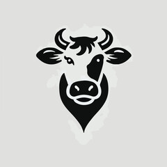 Cool and dashing cow head logo