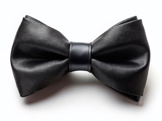 Elegant Black Bow Tie Isolated on White, Perfect for Food Photography Styling