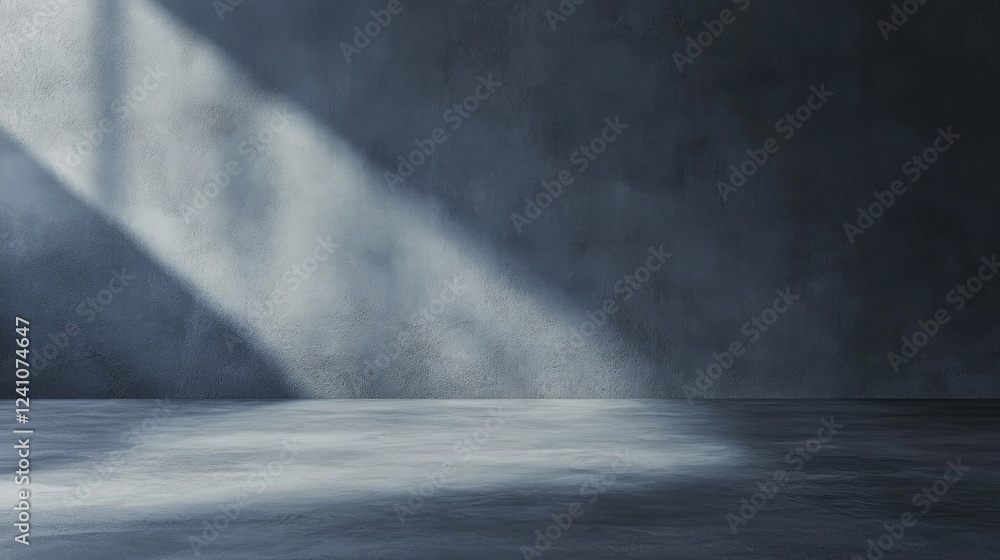 Poster smooth gray surface with delicate shadows creating a minimalist and industrial atmosphere