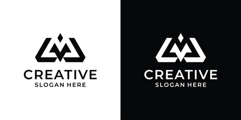 Abstract initial letter M logo design vector