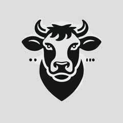 Cool and dashing cow head logo